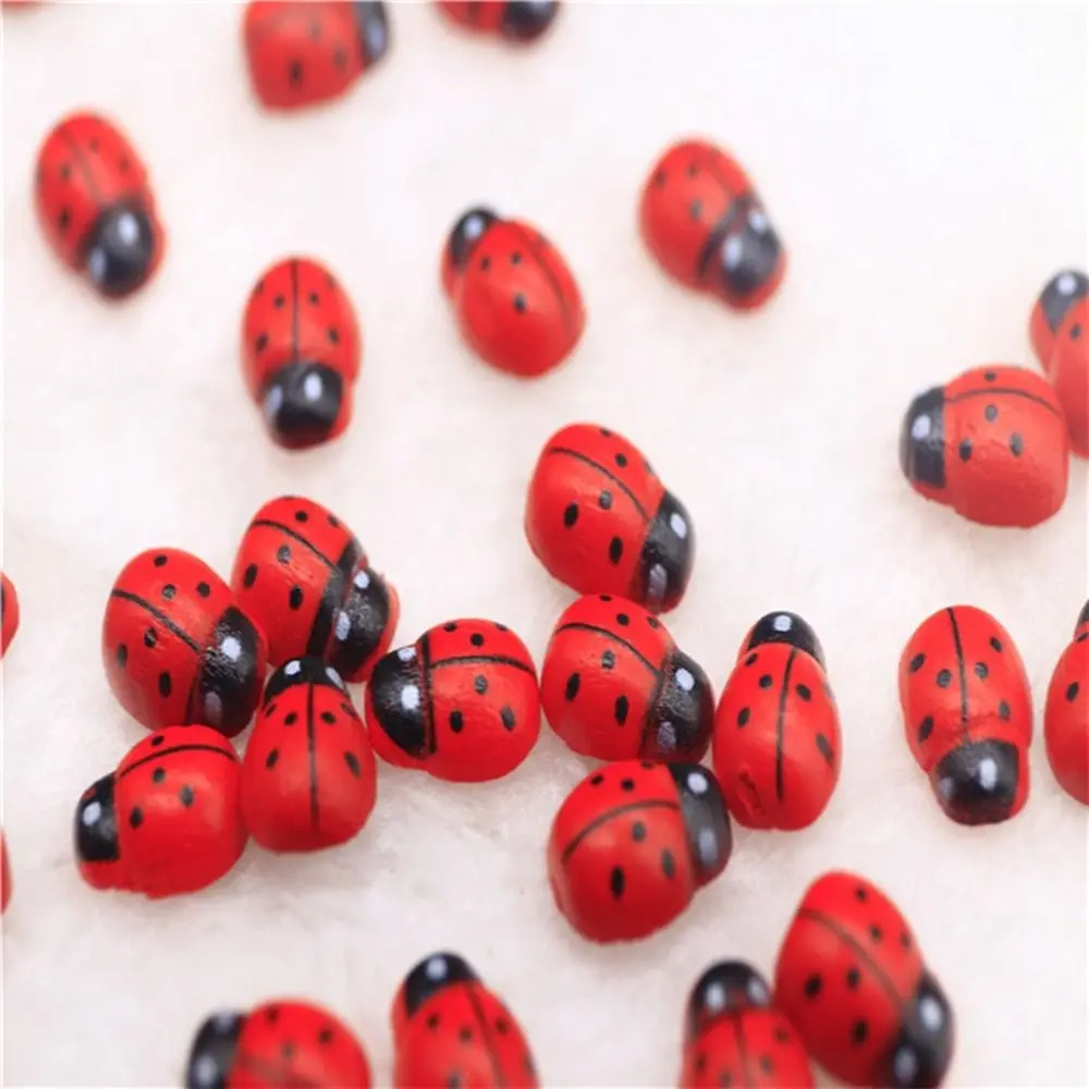 5pcs Succulent Accessories Mini Resin Ladybug Handmade Resin Ladybug Miniatures Epoxy Seven Star Ladybu Phone Case Patch