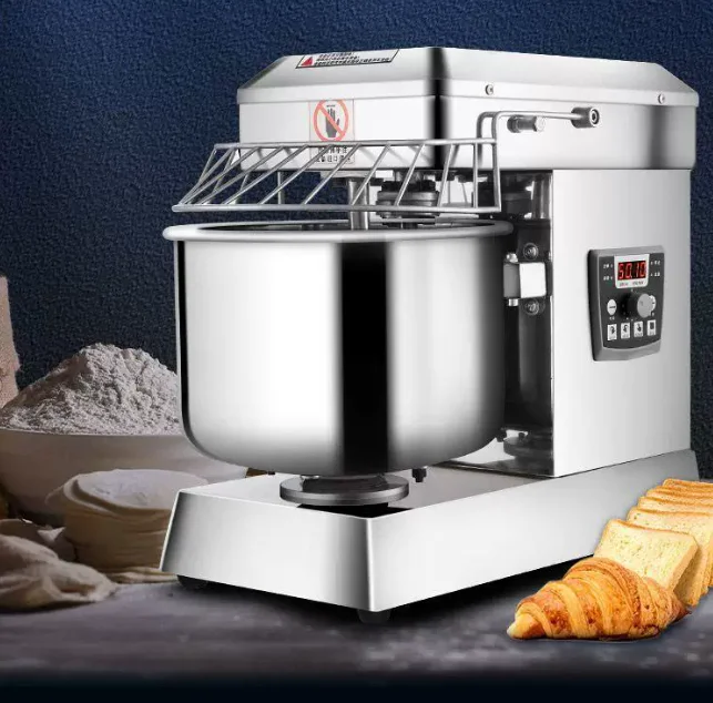 10.5Qt 1KW Food Mixer Stand, Dual Rotating Dough Kneading Machine, Stainless Steel Bowl, Security Shield, Home Commercial