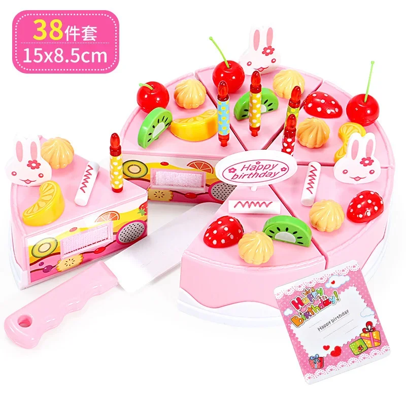 Children's cake: boys and girls aged 1-3 years old, having a good time, kitchen, children's cutting toys, 38 pieces