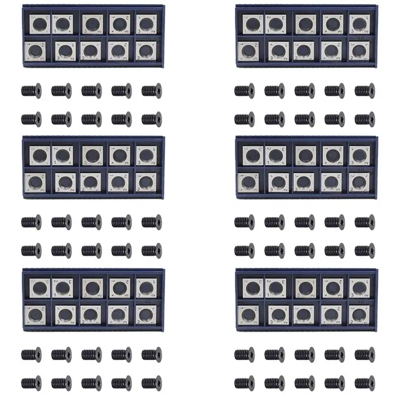 AT21-60Pcs 14Mm Square Straight Carbide Cutter Insert With 60Pcs M610mm Screws For Helical Planer Cutter Head