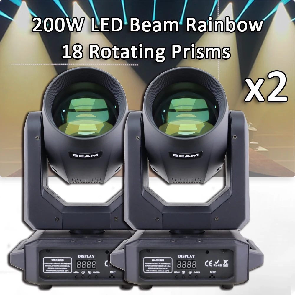 moving head led light 200w feixe local 18 prismas rotativos efeito arco iris dj stage disco casamento bar pcs por lote 01