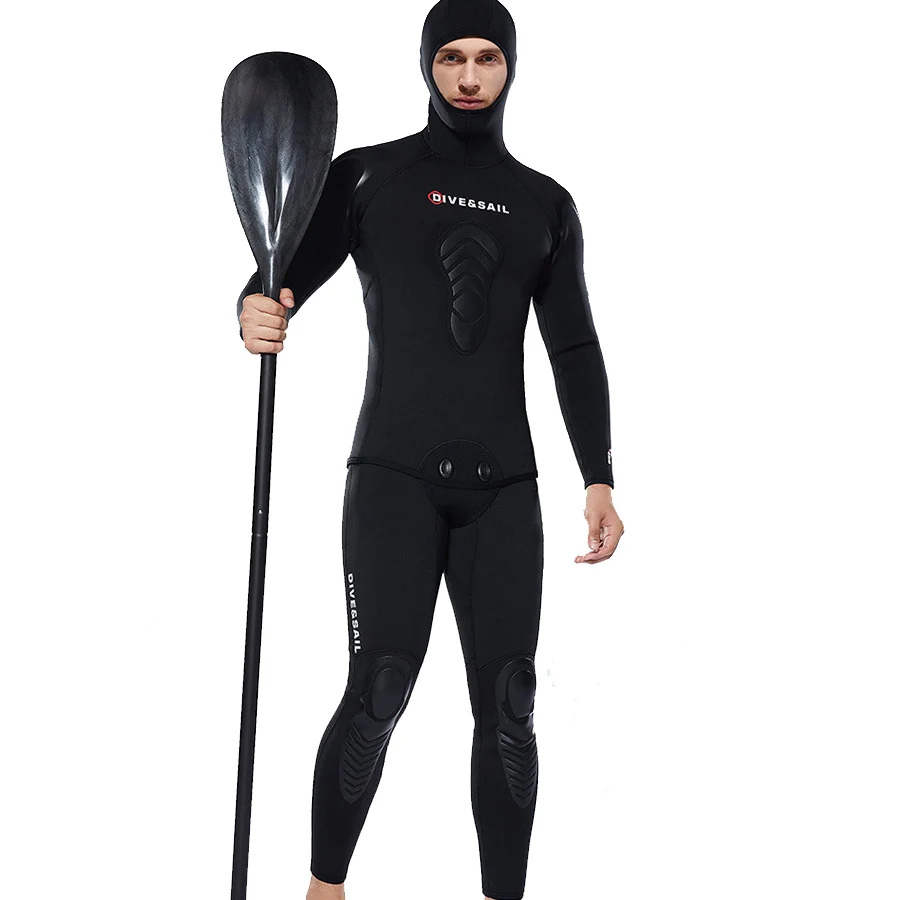 Camouflage Men's 3mm Wetsuit Open Cell Neoprene 2piece Set for Scuba, Freediving and Spearfishing Wet Diving Suit