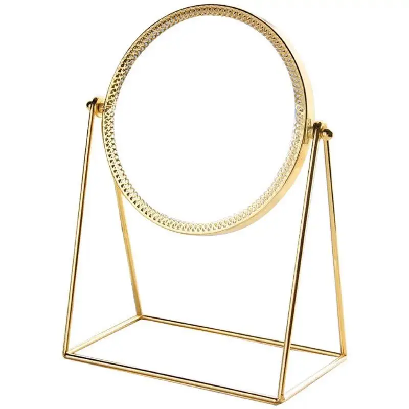 GU138 360° Rotation Metal Makeup Mirror Single Sided Vintage Vanity Mirror Golden