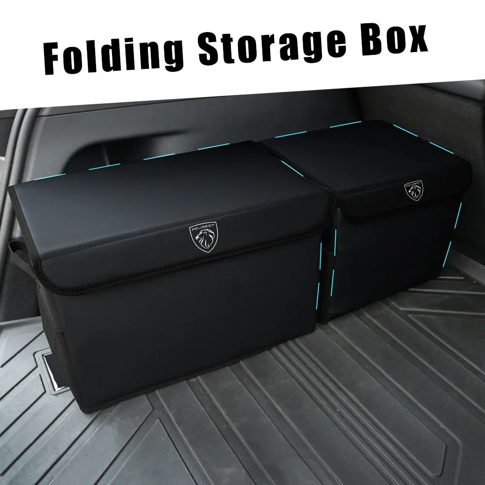 Car Trunk Storage Bag Large Capacity Foldable Organizer Box Accessory For Peugeot 301 307 308 406 508 2008 3008 108 607 107 306