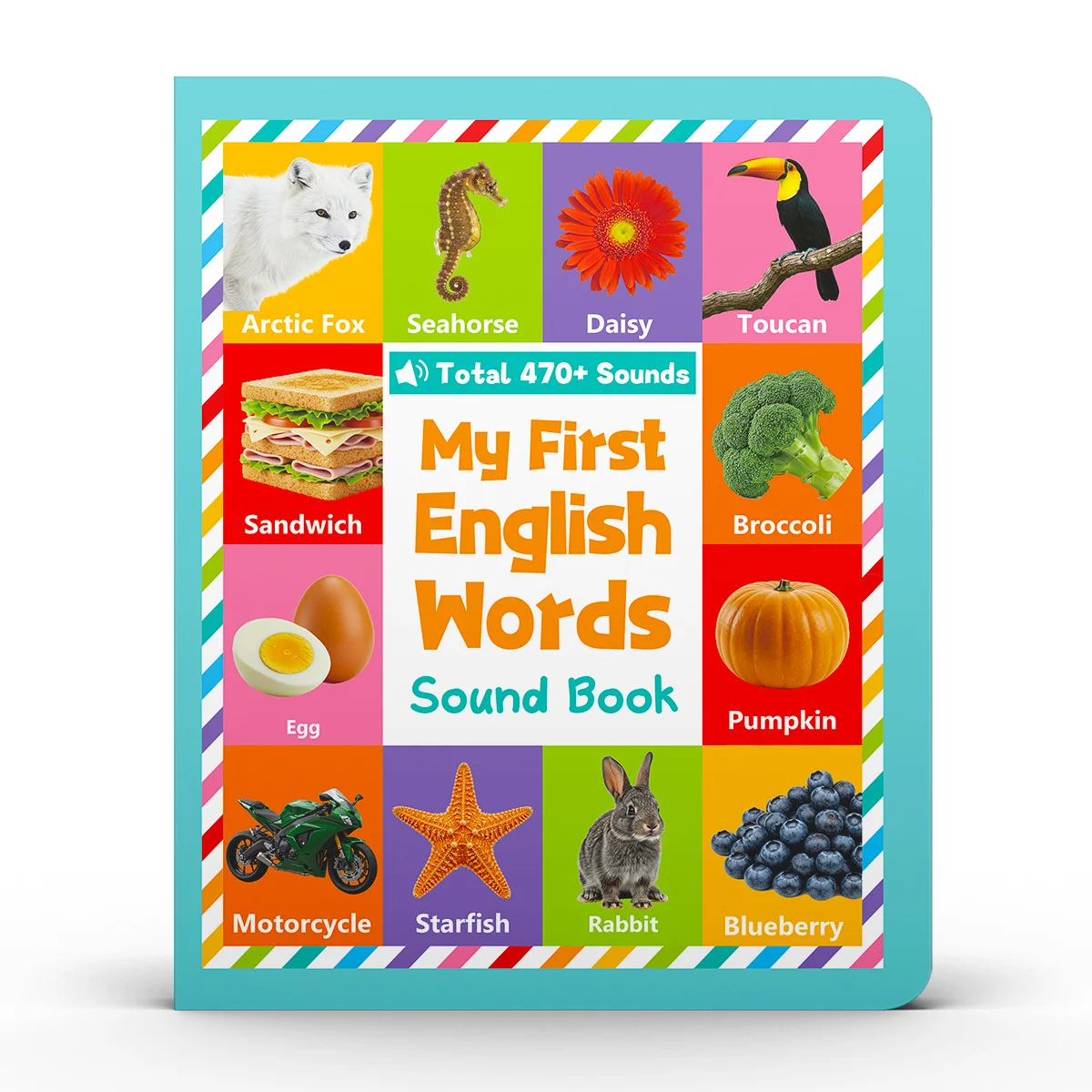My First English Words Sound Book – Interactive Talking Book for Kids, 470+ Sounds, Touch-to-Read & Repeat, Fun Q&A Quiz Mode