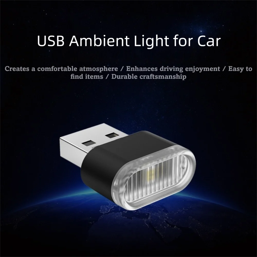 USB Powered Car Interior Light Plug and Play Colorful USB Night Light Mini Neon Style Decorative Ambient Light for Night Driving