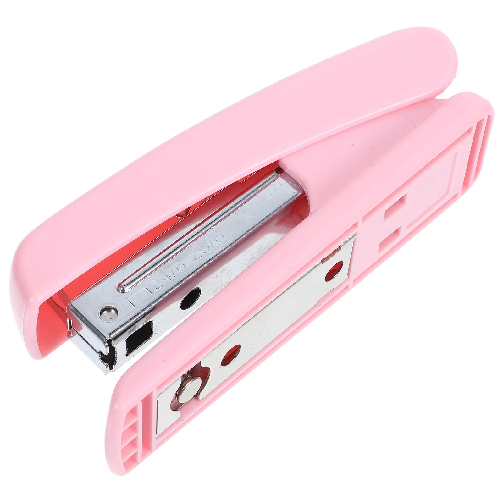 Engrapadora Multifunción No. 12 de Alta Resistencia para 25 Hojas, Estilo Abierto, Color Rosa, para Oficina, Escuela, Aula y Escritorio