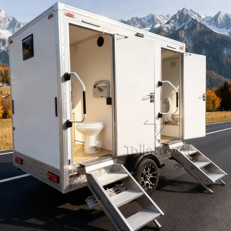 Multifunctional Luxury Toilet Trailer Portable Bathroom Trailer Outdoor Mobile Restroom Trailer with Multiple Functions