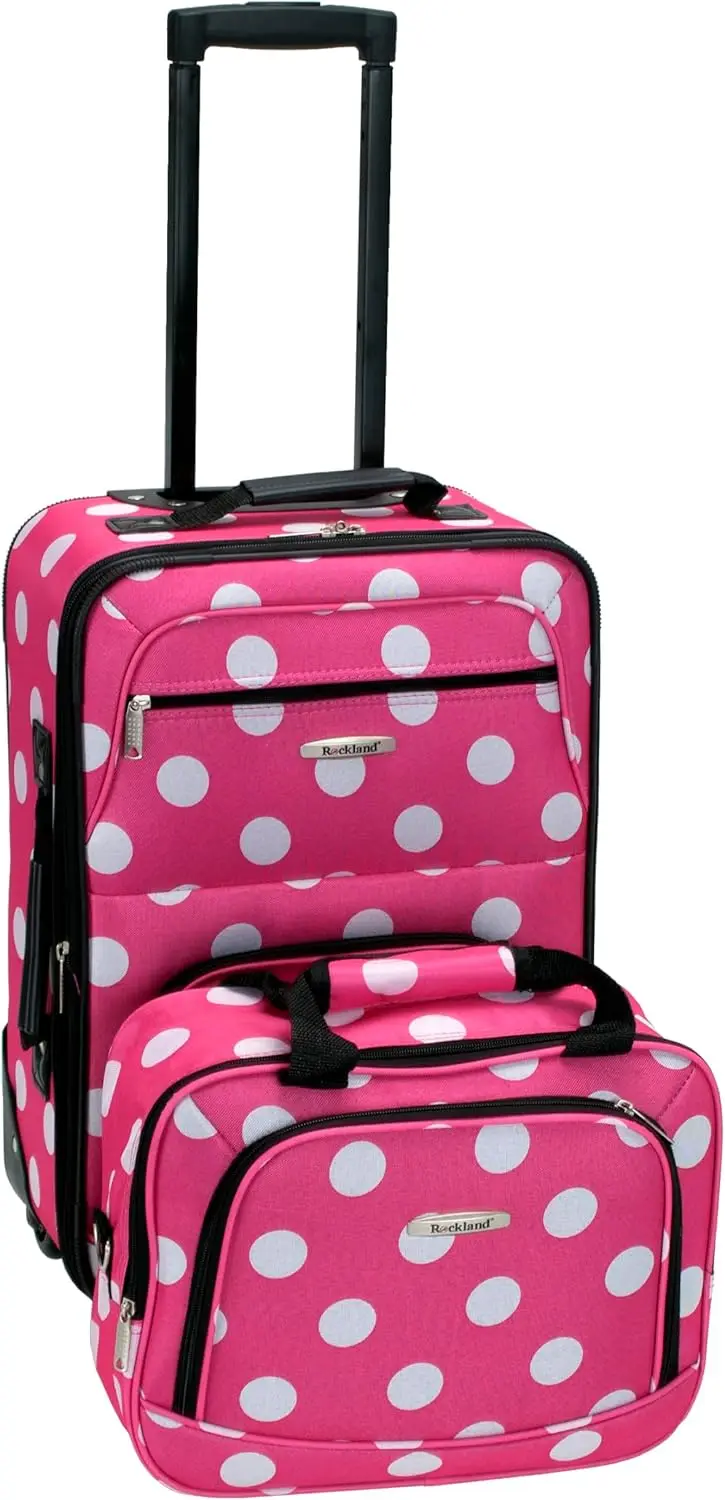Set Koper Expandable Pink Dots, 2-Piece dengan Roda Inline dan Pegangan Teleskopik