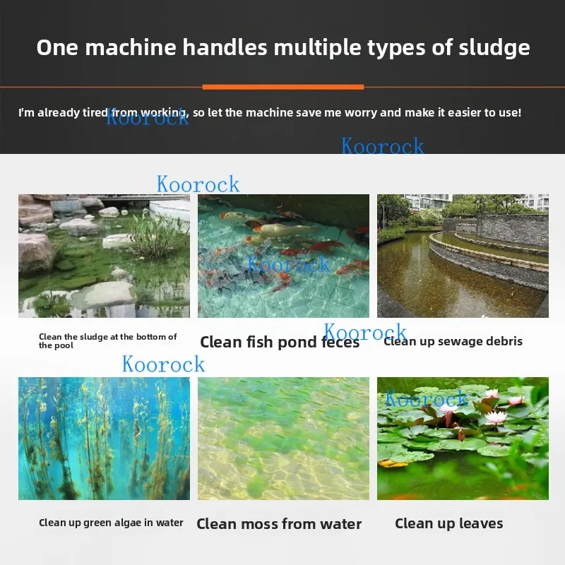 Limpador automático de piscina para pequenas e médias, tanque de peixes koi, aspirador de pó subaquático, remove resíduos de lama e sujeira