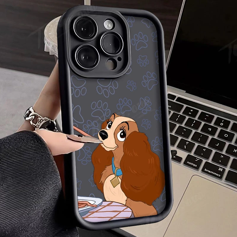 Disney Lady and the Tramp Phone Case for IPhone 16 15 14 13 12 11 Pro Max Mini XR XS X 7 8 Plus Soft TPU Back Cover