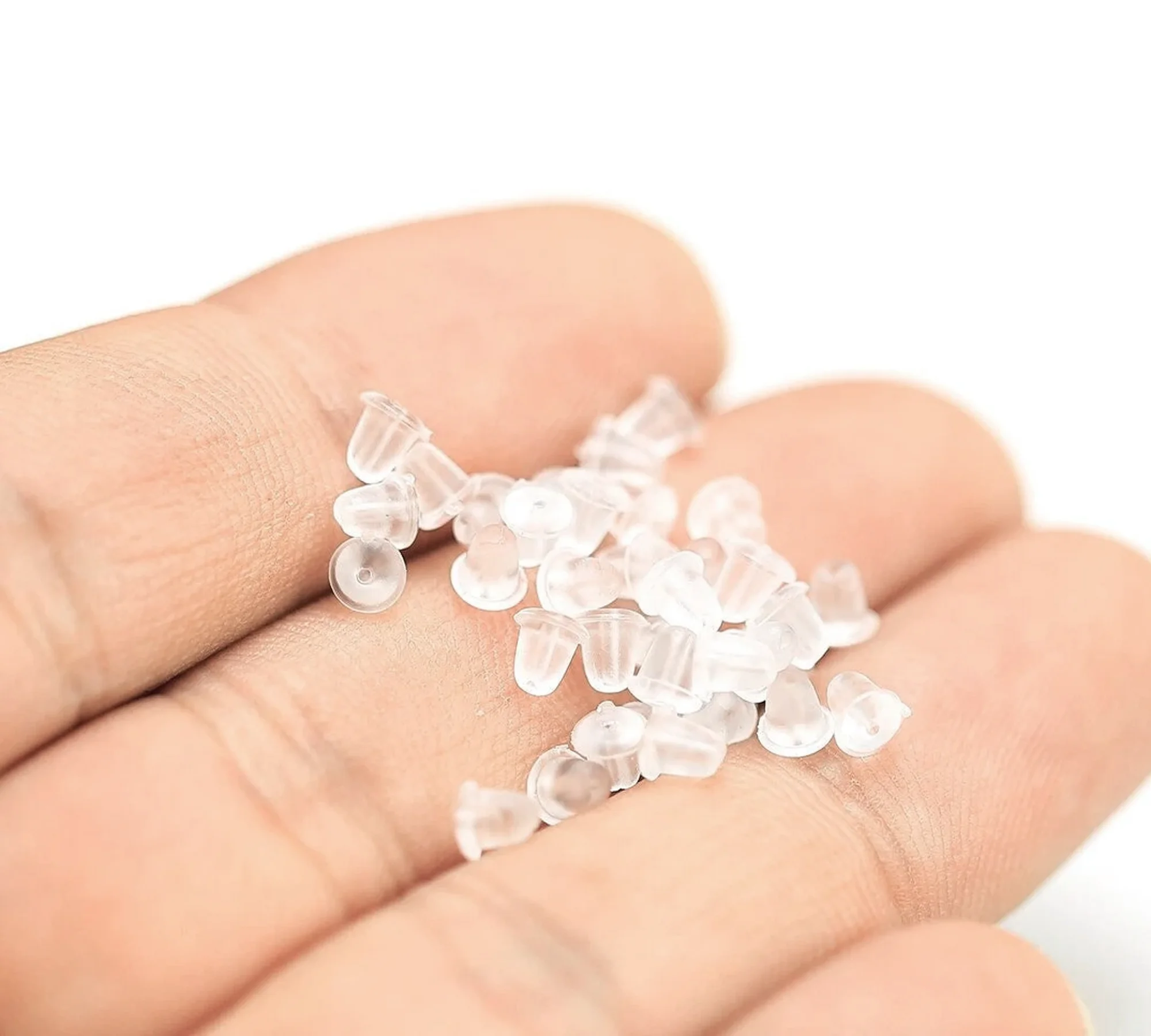 200pcs Soft Silicone Ear Nuts, Hypoallergenic Earrings Back, Earring Stopper, Earplugs, 5x4.5mm 6x5mm, Earring Findings -R2922