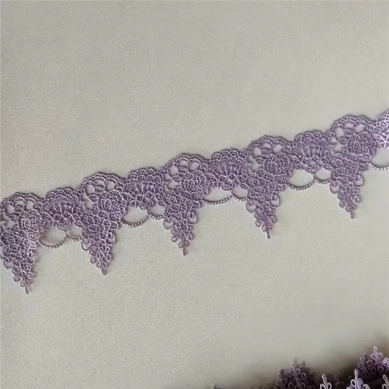 10Yards 6cm Width Shiny Purple Hollow Flower  Venise Diy Venice Lace Clothing Accessories Of Various Garment,Bra.Skirt