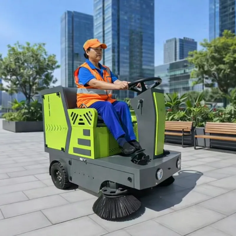 YG Customized New High Running Time Reliability Industrial Sweeper Battery Driven Riding 220L Garbage Bin 1200W Motor 1400mm Swe