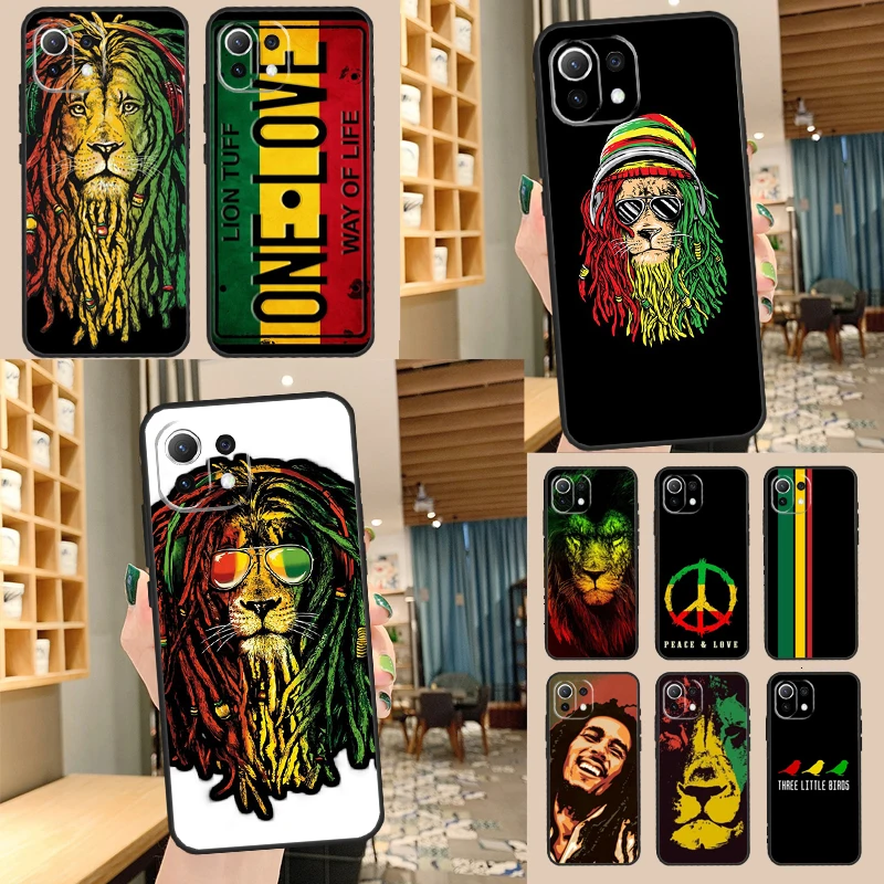 Bob Marley Rasta Lion Case For POCO F5 X3 X5 Pro F3 F4 GT M5s C40 Back Cover For Xiaomi 13 12 Lite 11T 12T Pro 12X