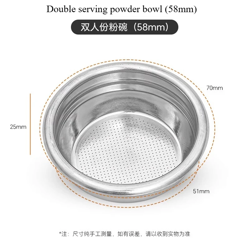 Applicable To Hot Mom Semi-automatic Coffee Machine Brewing Head Handle 58mm Double Powder Bowl Accessories
