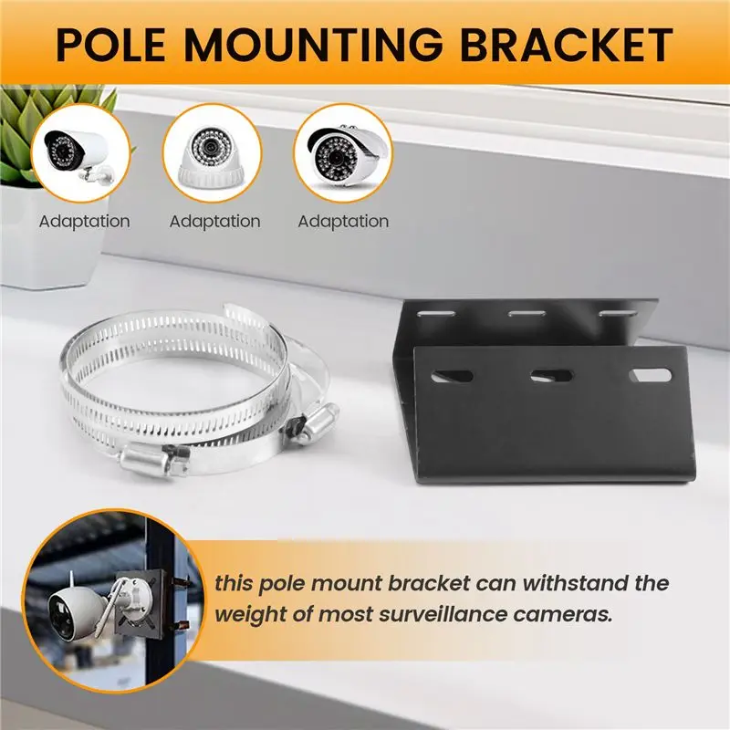 ABZZ-Universal Vertical Pole Mount Camera Bracket Wall Mounting Bracket For CCTV Security Camera PTZ Dome