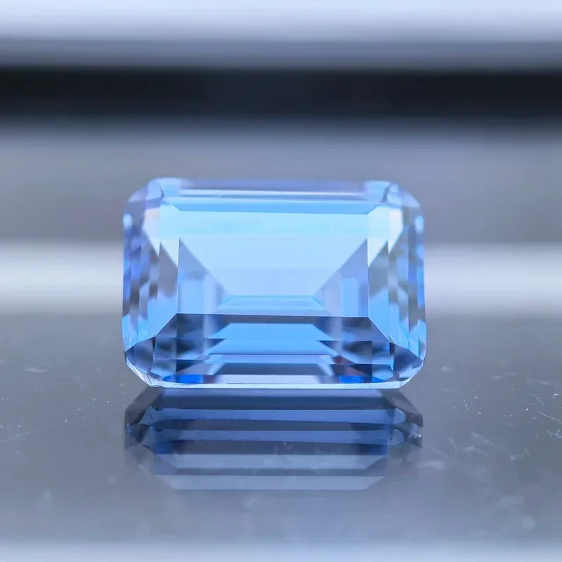 Top Lab Grown Sapphire Emerald Cut Cornflower Color VVS1 Gemstone Charms DIY Jewelry Making Materials Selectable AGL Certificate