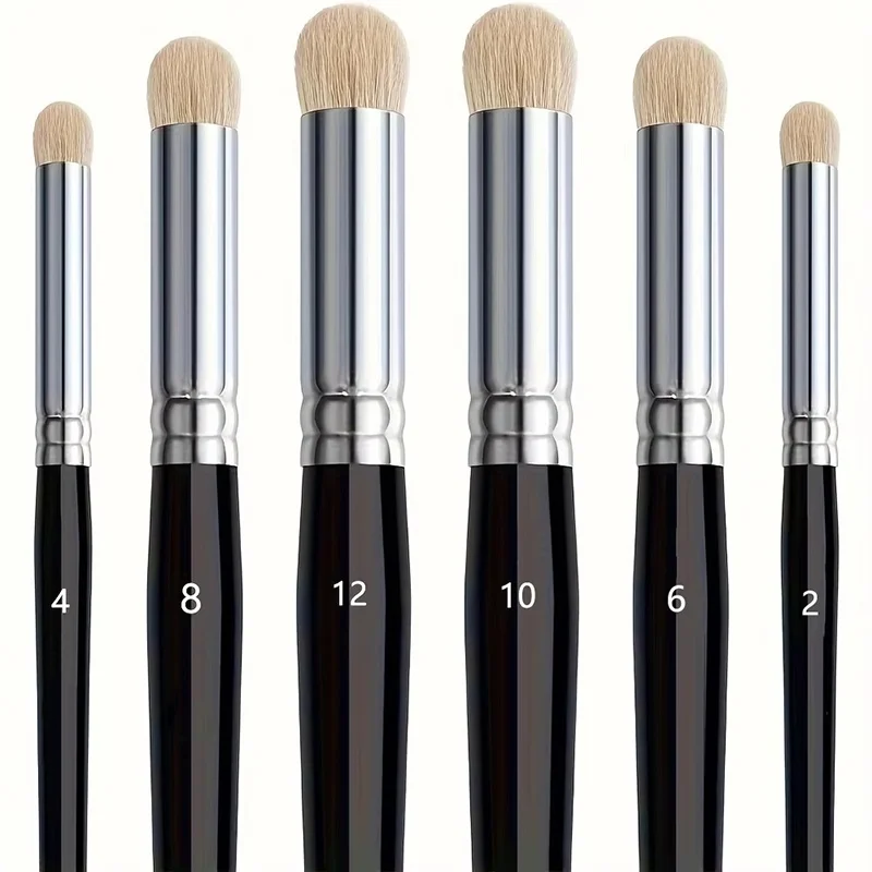 3/6Pcs Painting Drybrush Set Goat Hair Dry Brush Miniature Paint Brushes Solid Wood Handle For Scale Models Enamel Figurines Art