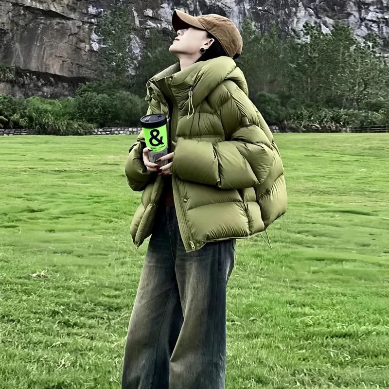 

Commuter Hooded Quilted Down Jacket Stand-up Collar Thickened Warm Puffer Jacket Fashion Puffy Thick Warm Women's Parkas Coat