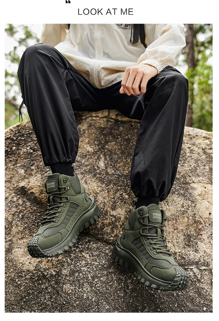 Neue Herbst-High-Top-Sport-Wanderstiefel in großen Größen, bequem mit dicken Sohlen, leicht und lässig, geeignet für tägliche Outdoor-Aktivitäten, Wandern, Reisen, Bergsteigen und Campingausrüstung für alle Jahreszeiten. – Detail 12