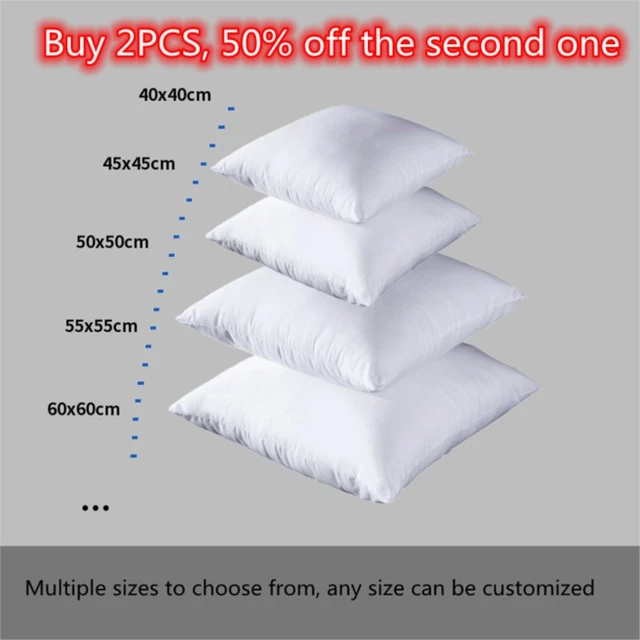 standard white bounce back pillow cushion core sofa car seat home interior decor pillows30x30 40x40 45x45 60x80cm AliExpress