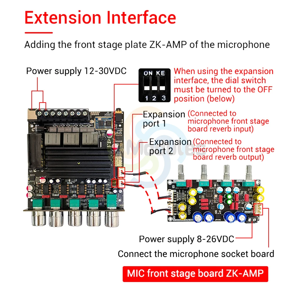 ZK-APTX1 BT Digital Amplifier Board 2.1 Channel 100Wx2+200W Power Audio Stereo Bass AMP QCC3034 TPA3221