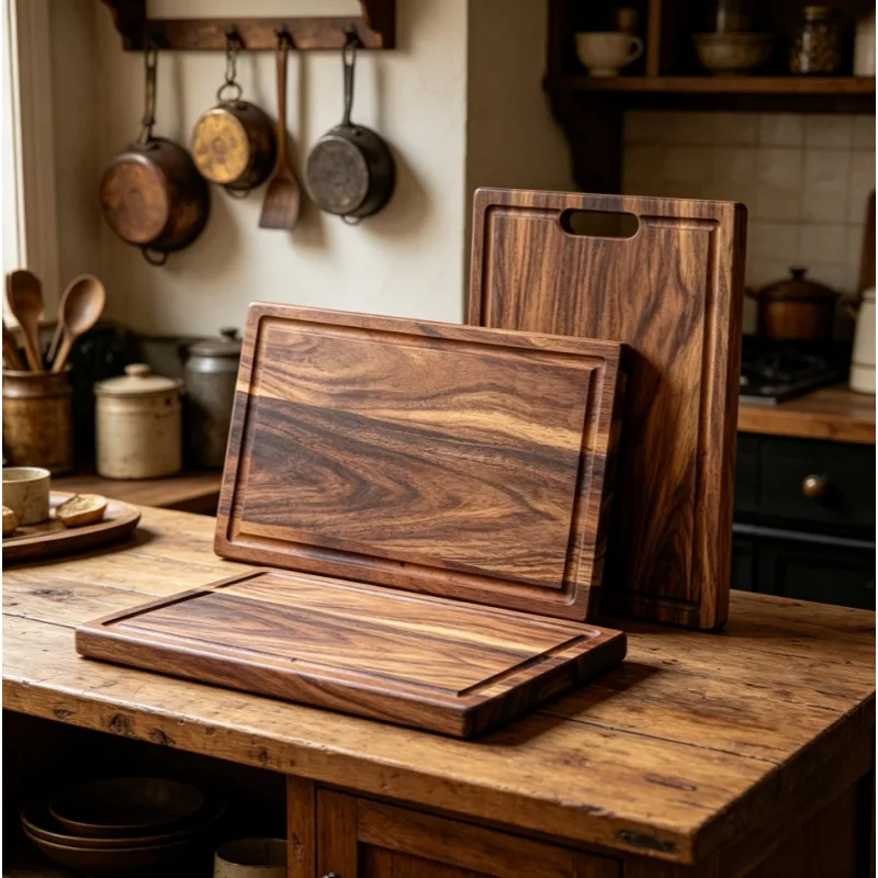 Imported Acacia Wood Cutting Board, Thickened Extra Large Heavy Solid Wood Chopping Block for Home Commercial Kitchen