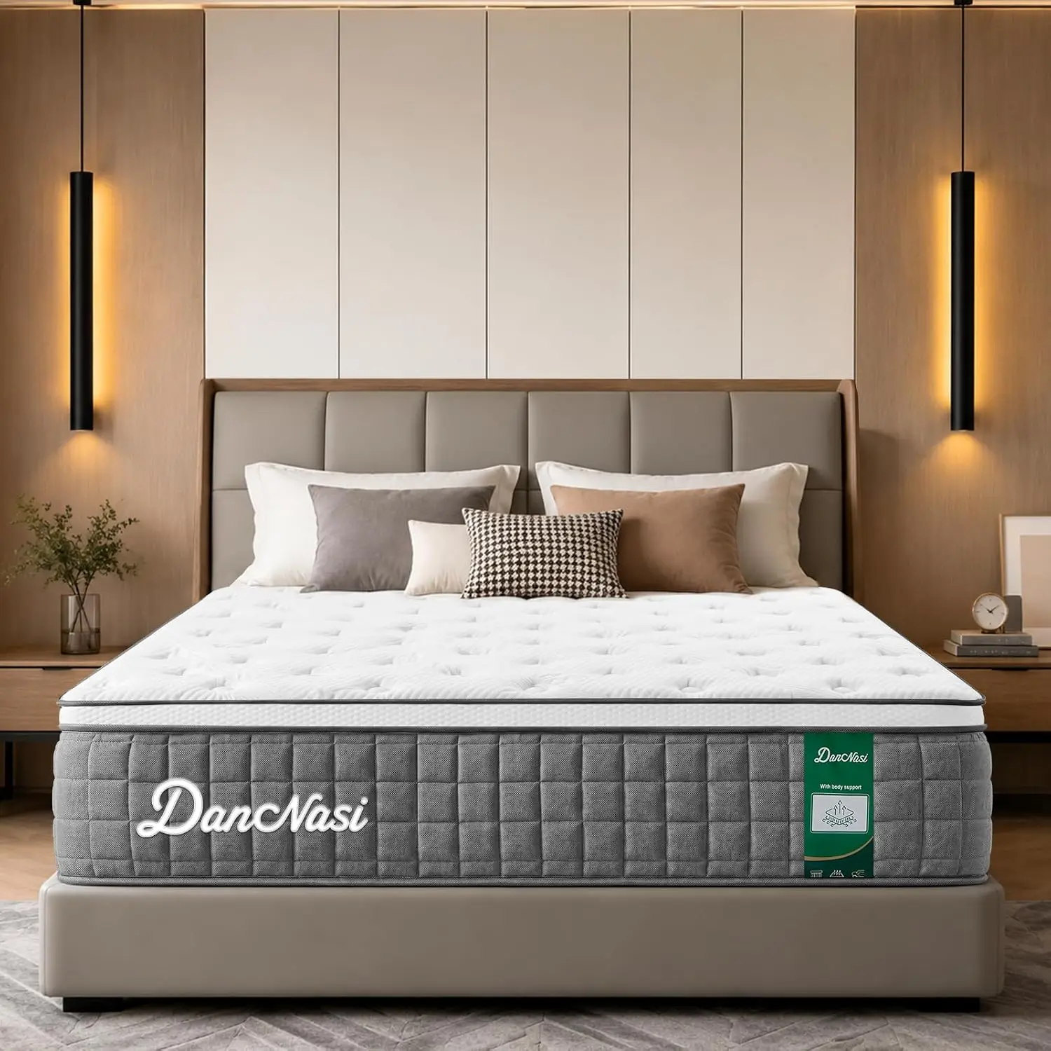 12 Inch Queen Size Hybrid Mattress in a Box, 365-Night Trial | Medium Feel, Cooling Gel Memory Foam, Latex Layer, Customized