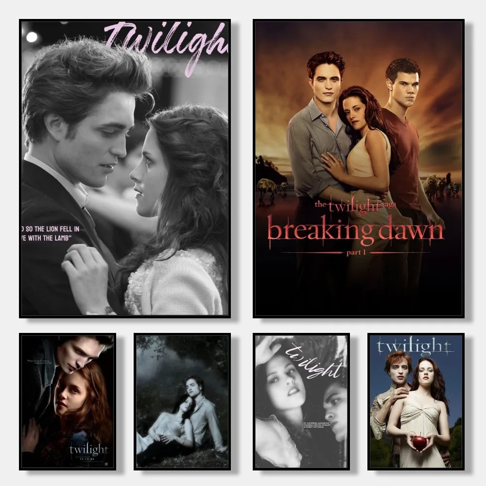 Classic Movie Twilight Poster Edward Bella Canvas Painting Prints Wall Art Picture Film Room Home Bar Cafe Decor Mural  Poster W