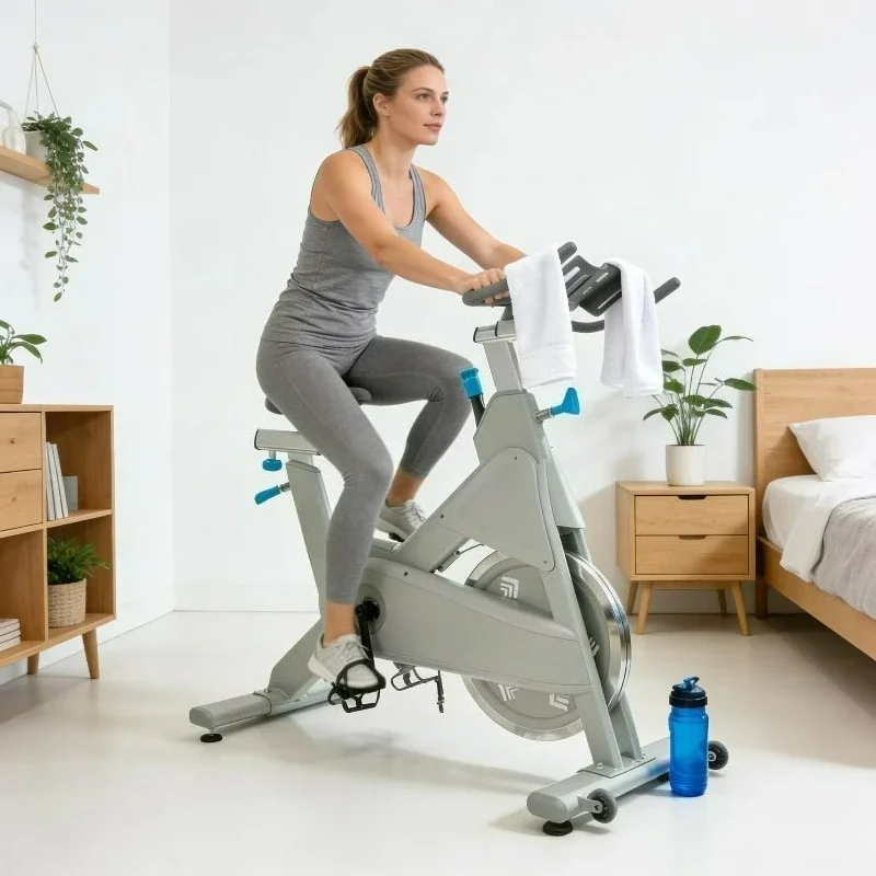 Indoor Cycling Trainer With Solid Flywheel, Professional Spinning Bike For Home Gym Cardio Training