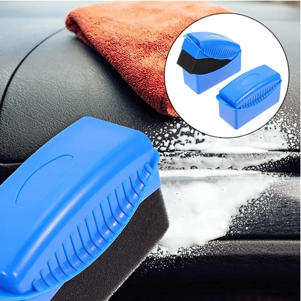With Cover Car Wheel Polishing Waxing Sponge Brush ABS Washing Cleaning Tire Contour Dressing Applicator Pads