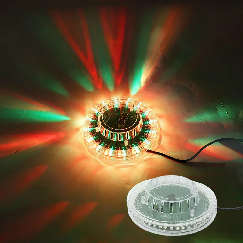 Revolving Disco Light with Exquisite Stage Effect; USB Powered, RGB LED, Sound Activated, Ideal for Party, KTV, Bar
