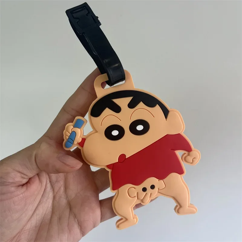 Śliczna kredka Shin-chan Akcesoria podróżne do bagażu Tag Żel krzemionkowy Walizka ID Adres Uchwyt Przywieszka do bagażu Przenośna etykieta