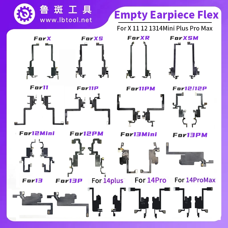 Luban Empty Earpiece Flex for IPhone X XS 11 12 13 14 PRO MAX Proximity Light Sensor Sound Headphone Speaker Cable Assembly Tool