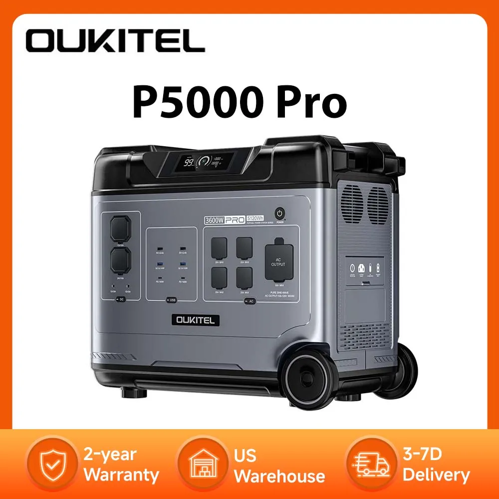 

Портативная электростанция OUKITEL P5000 Pro 5120 Вт·ч, солнечный генератор, LiFePO4 аккумулятор, быстрая зарядка, для экстренных ситуаций, дома и кемпинга