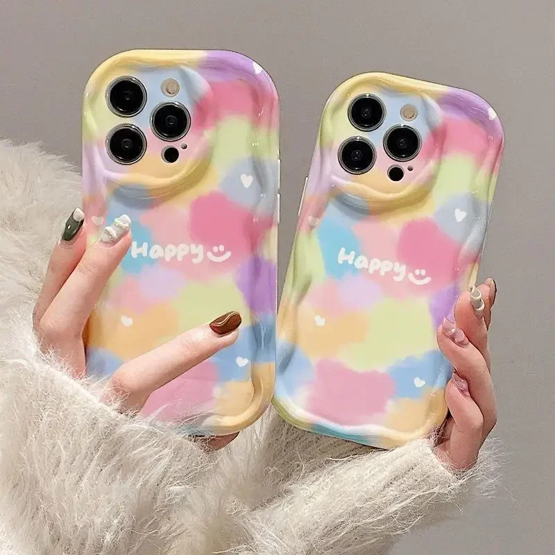 Coque de téléphone à motif floral ondulé pour OPPO, étui pour Realme C53 C55 C11 2021 C33 C31 C35 C21Y C25Y C20 C21 C12 C15 C25 C30 C30S C25S 5 5i