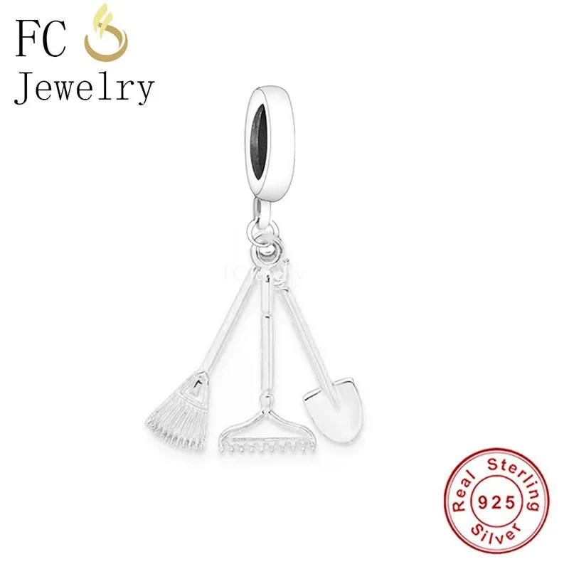 

FC Jewelry Fit Original Pan Charm Bracelet 925 Stering Silver Garden Park Weeding Tools Bead For Making Profession Berloque