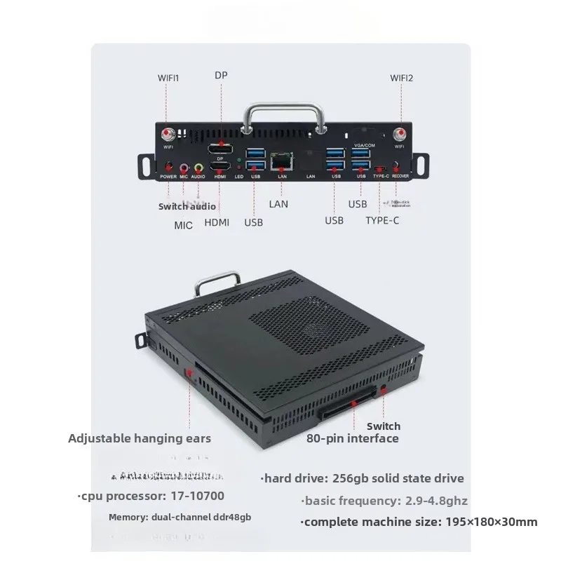 Plug-in de host de mini computador portátil incorporado