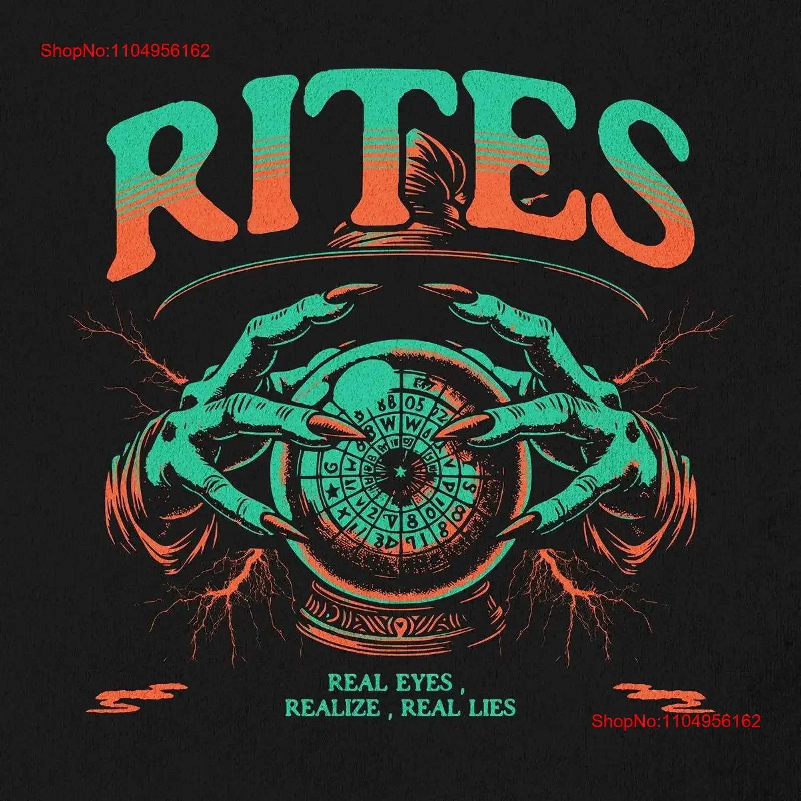 هالوين تي شيرت طقوس عيون حقيقية تحقيق الأكاذيب فكر مخيف استفزاز تصميم ثنائي مزيج النسيج خمر غسلها مصمم الملابس