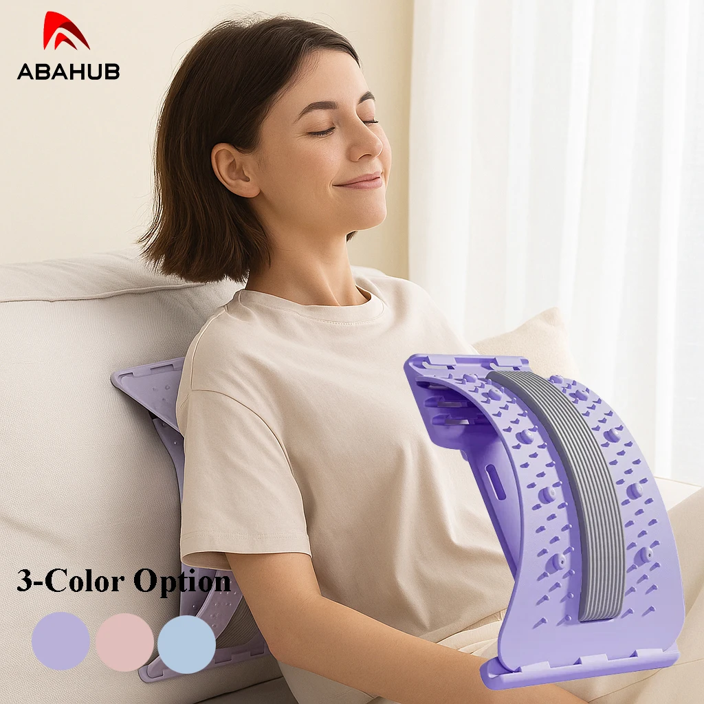 Back Support Frame with 4 Levels of Adjustment, Equipped with Massage Nodes and Lumbar Support Cushion, Portable Posture Corrector, Suitable for Relieving Upper and Lower Back Pain, Can Be Used in the Office, Car, or at Home.