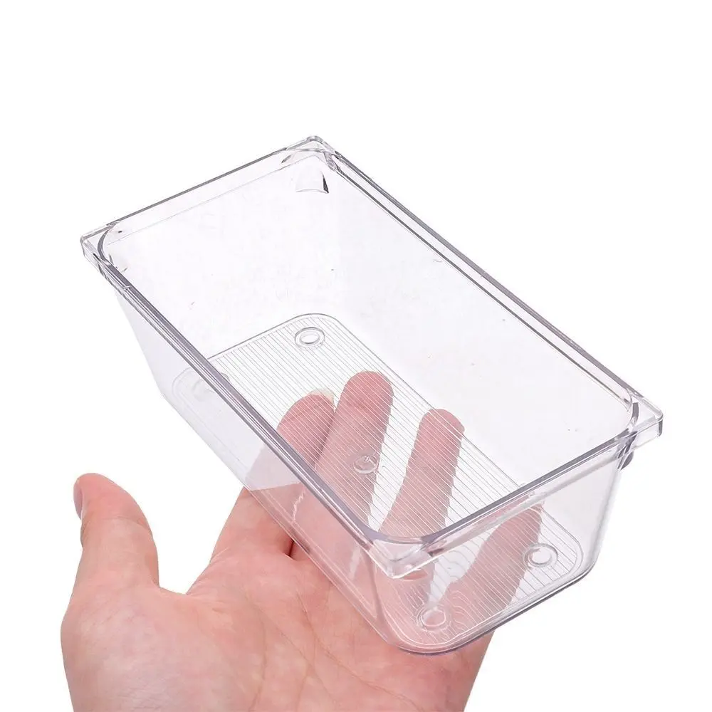 جديد S/M/L/XL/XXL صندوق تخزين مكتبي درج شفاف التخزين المنظم مستطيلة أشتات فرز مستحضرات التجميل المنظم صناديق