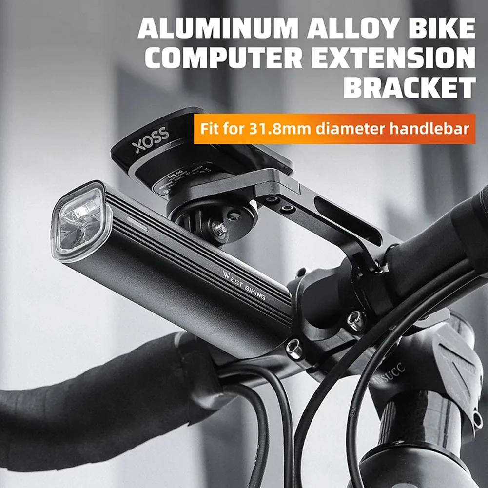 Bike Computer Mount Aluminum Alloy Out-Front Bike Computer Bracket Light Holder for Garmin XOSS Black Bird Bryton Wahoo Cateye