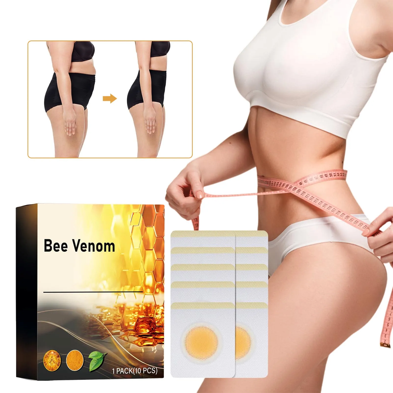 

10pcs Fat Lose Patches Slimming Arm Tummy Thigh Buttock Shaping Anti-cellulite Tighten Belly Improve Stomach Fat Burning Sticker