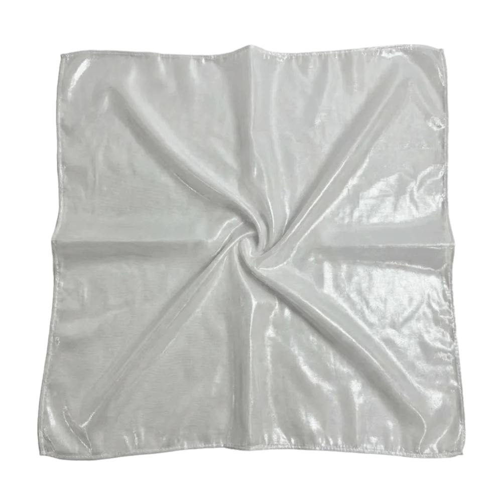 Polyester Liquid Silvery Headscarf Stripe Sparkly Shiny Metallic Bandana Lightweight White Satin Square Turban Music Festivals
