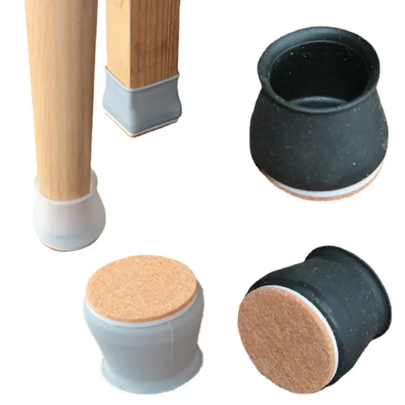 

Silicone Furniture Pads Silicone Chair Leg Protectors with Felt for Protecting Floors From Scratches and Noise