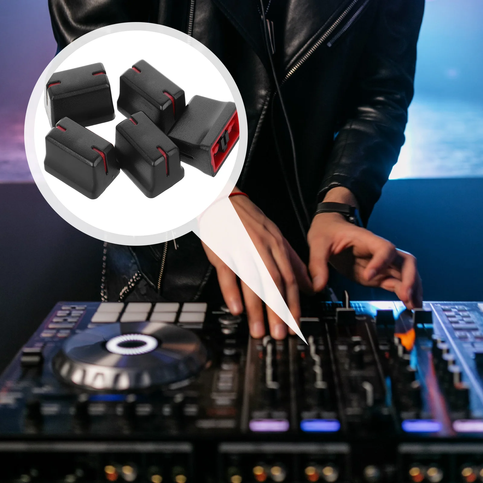 

5Pcs Fader Caps Replacement Potentiometer Knobs Slider Caps Mixer Console Controller Audio Parts Accessories Mixer Accessories