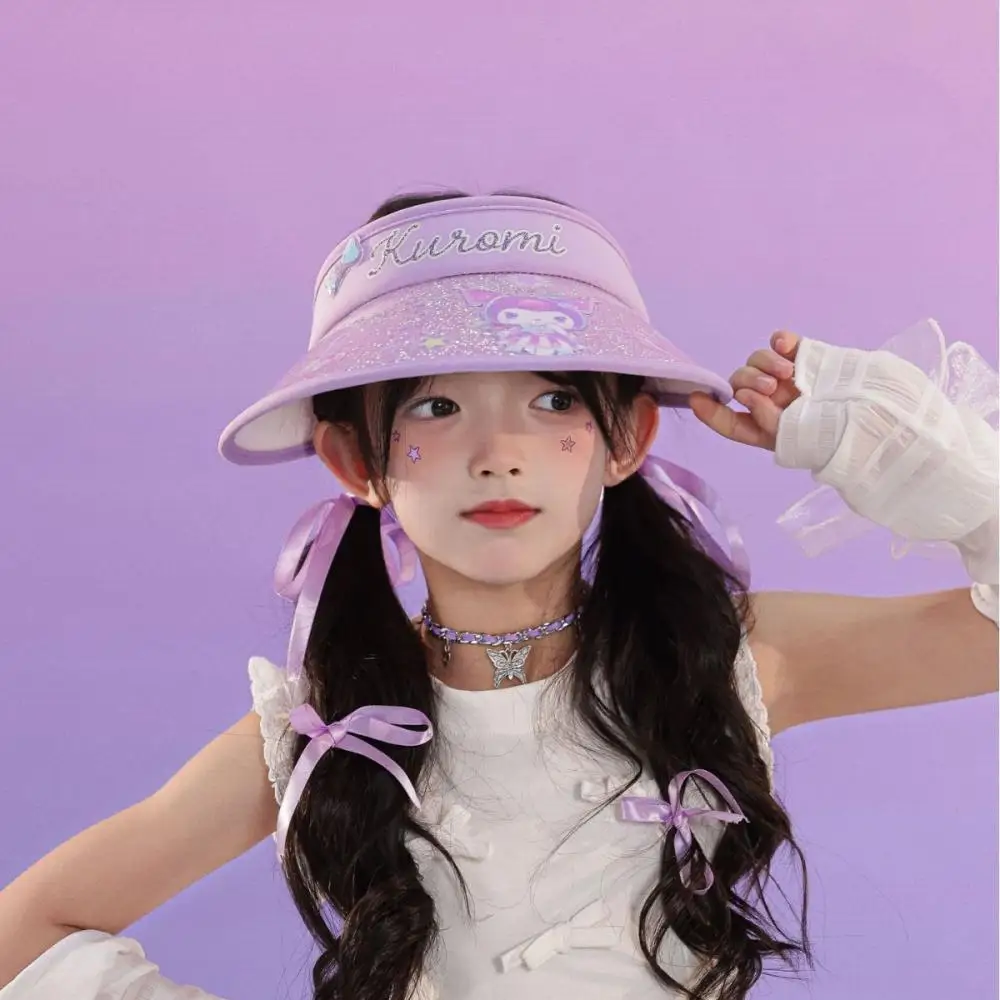 

Sanrio Hello Kitty детская шляпа Kuromi Cinnamoroll новая портативная летняя студенческая солнцезащитная шляпа с большими полями и защитой от ультрафиолета