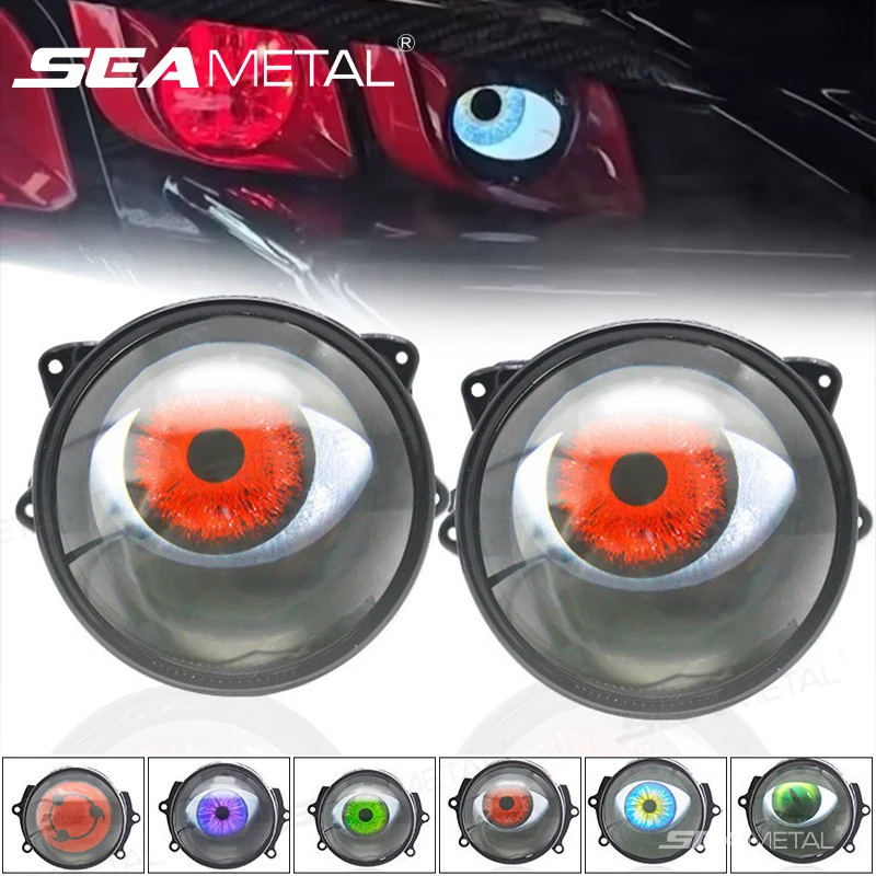 

SEAMETAL Car Atmosphere Led Light Creative Dynamic Devil Eyes Remote Control Headlight Bulbs 9CM Auto Decorative Ambient Lamp