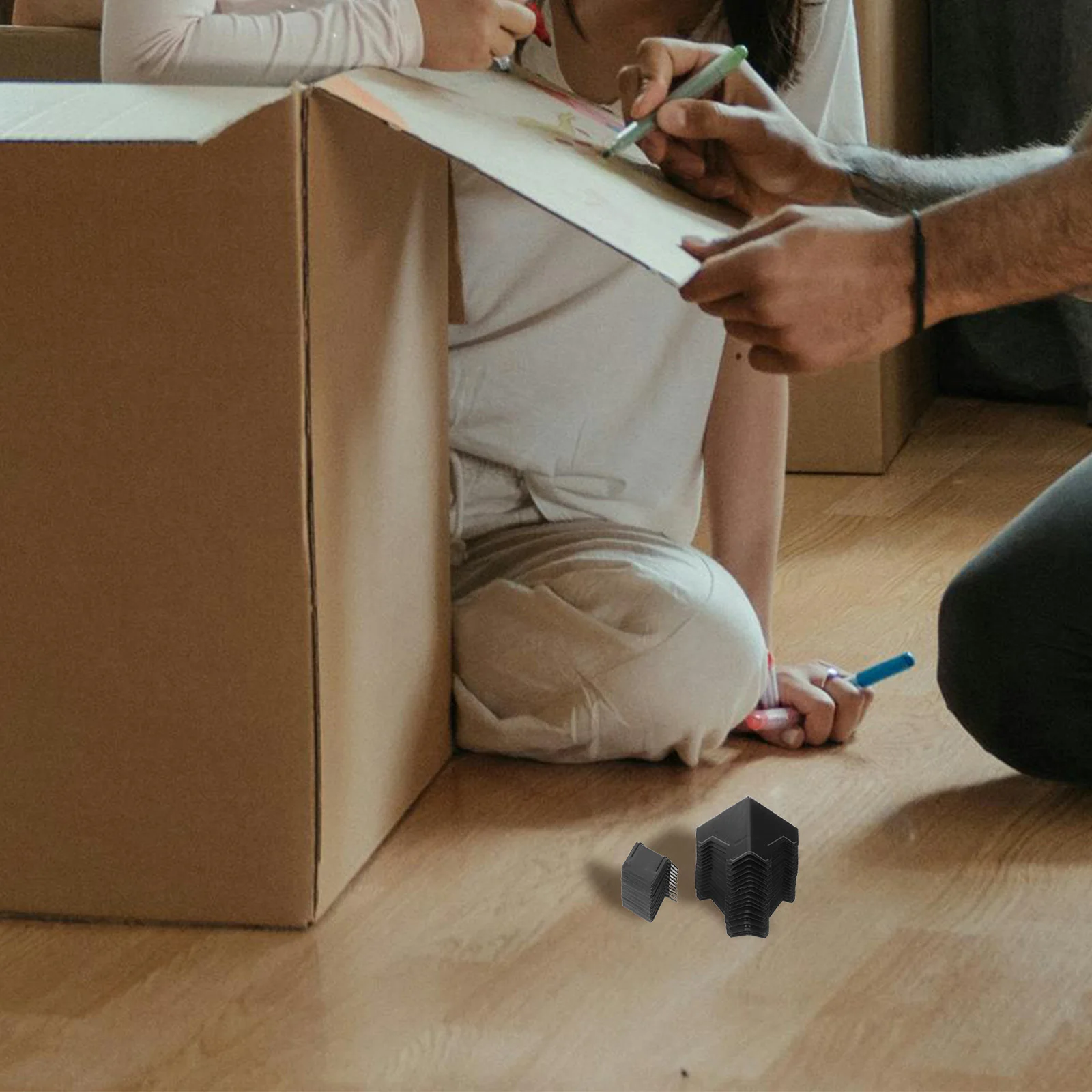 100Pcs Paper Box Corner Protectors Heavy Duty PP Material Table Edge Safety Bumpers for Furniture Protection Corner Guards